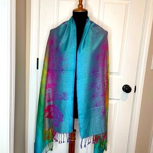 Women pashmina kasmere fusion color theme scarf shawl
